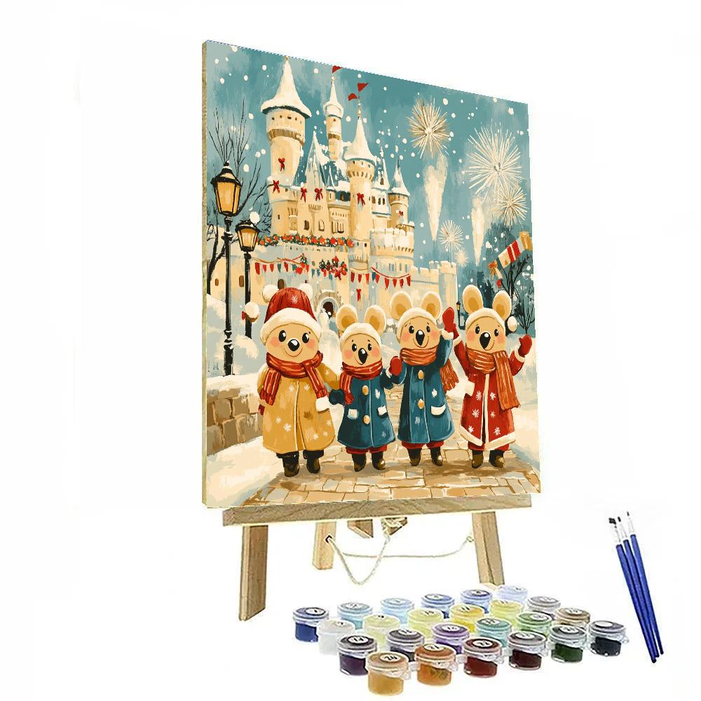Enchanted Castle Snowfall Parade painting number kit