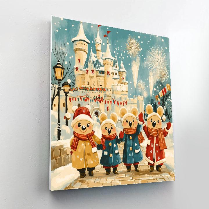 Enchanted Castle Snowfall Parade painting number kit