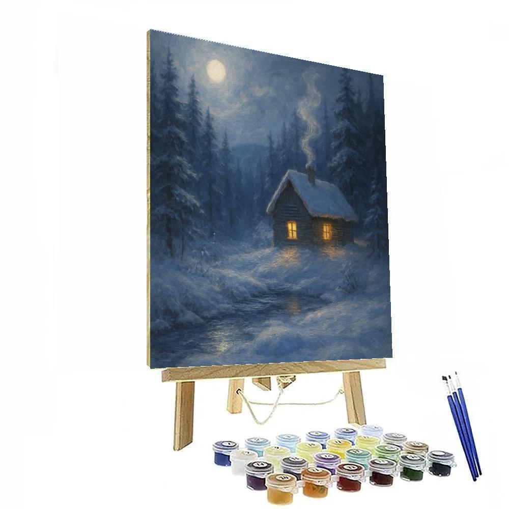 Moonlit Pine Hollow paint by number
