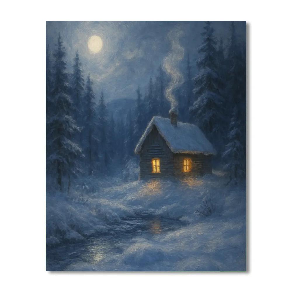 Moonlit Pine Hollow paint by number