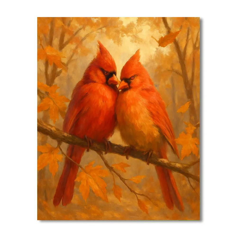 Autumn Cardinal Nook Paint by numbers kits
