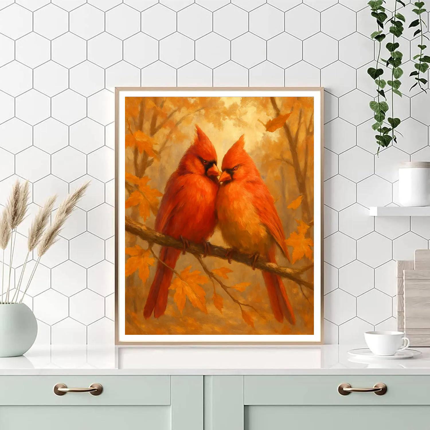 Autumn Cardinal Nook Paint by numbers kits