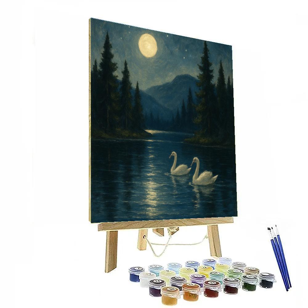 Moonlit Pine Mirror DIY paint by numbers