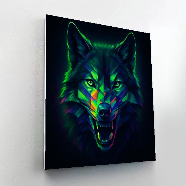 Prismatic Wolf Stare DIY paint by numbers