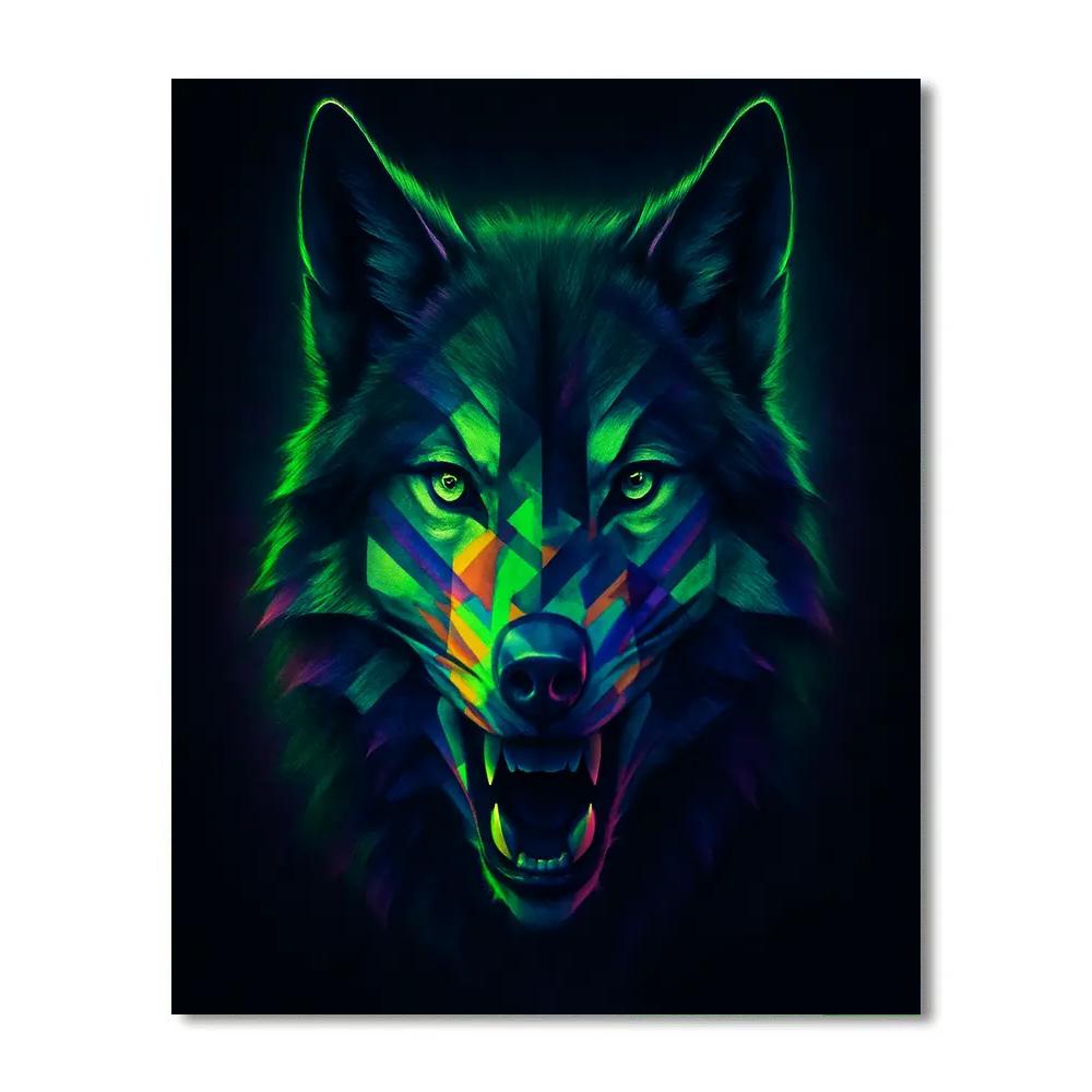 Prismatic Wolf Stare DIY paint by numbers