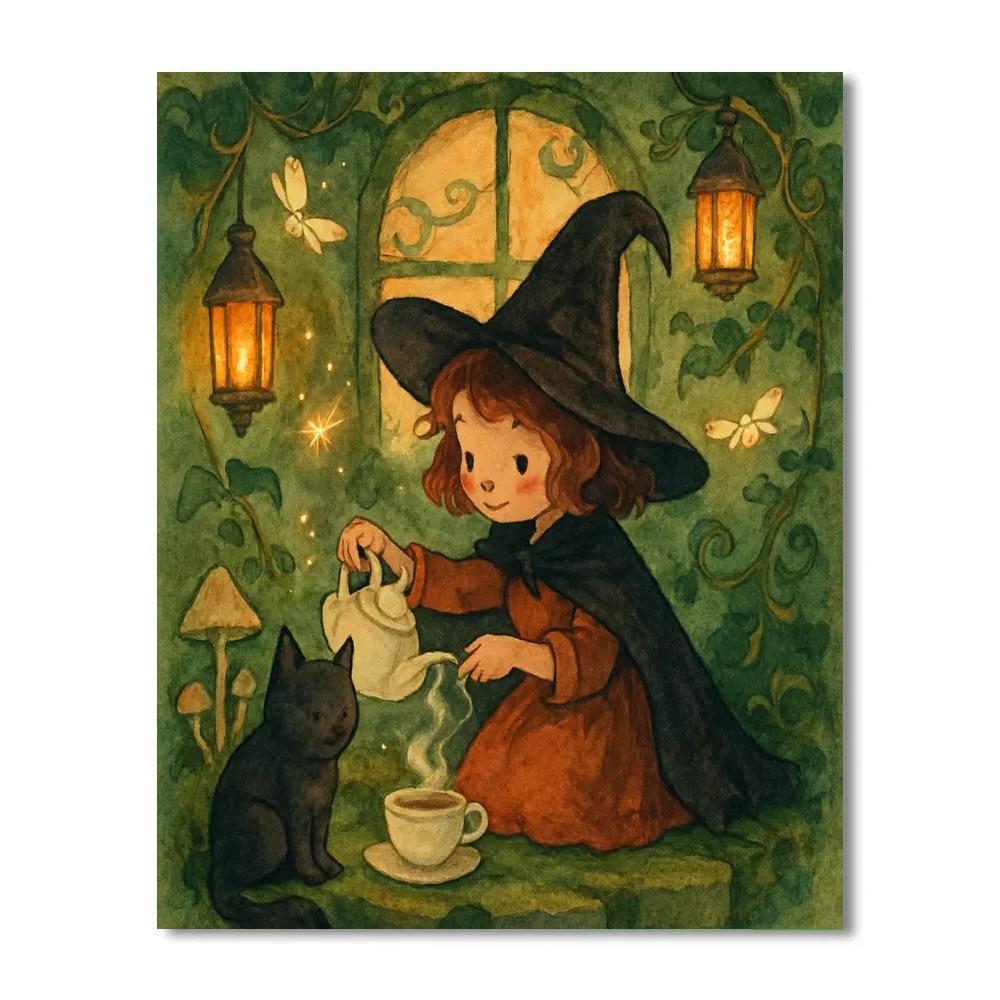 Mothlight Cottage Tea paint by number