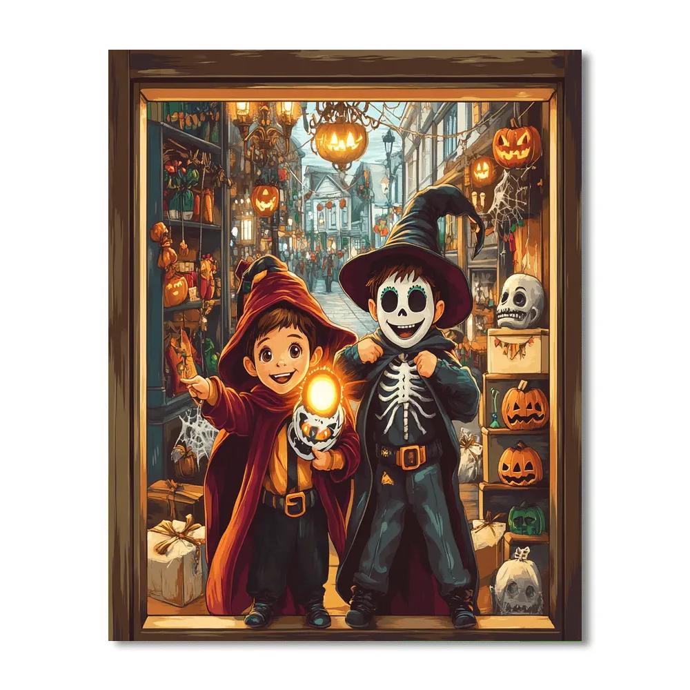 Enchanted Costume Shop Window painting number kit