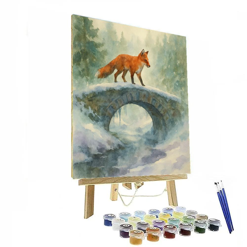 Fox At The Frosted Bridge Painting by numbers kit