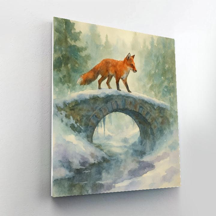 Fox At The Frosted Bridge Painting by numbers kit