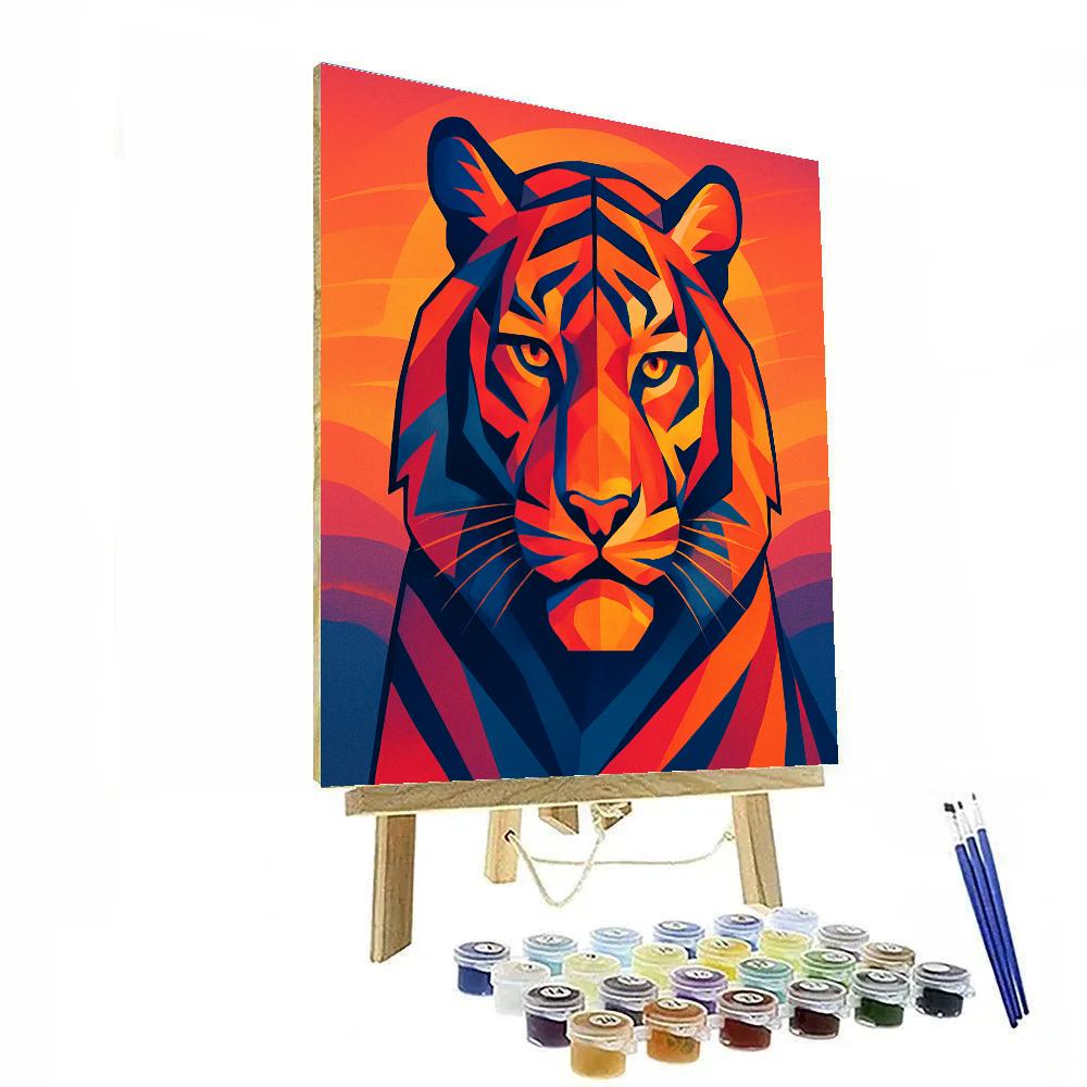 Sunset Tiger Mosaic painting number kit