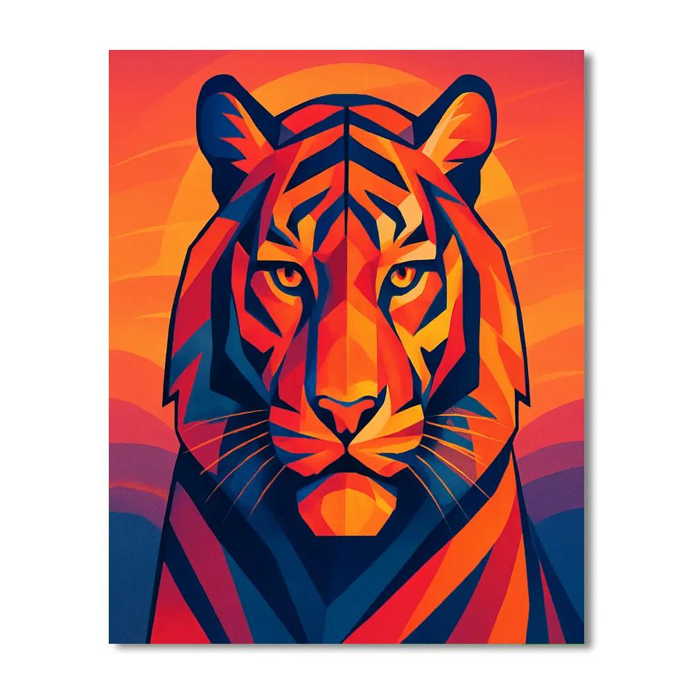 Sunset Tiger Mosaic painting number kit
