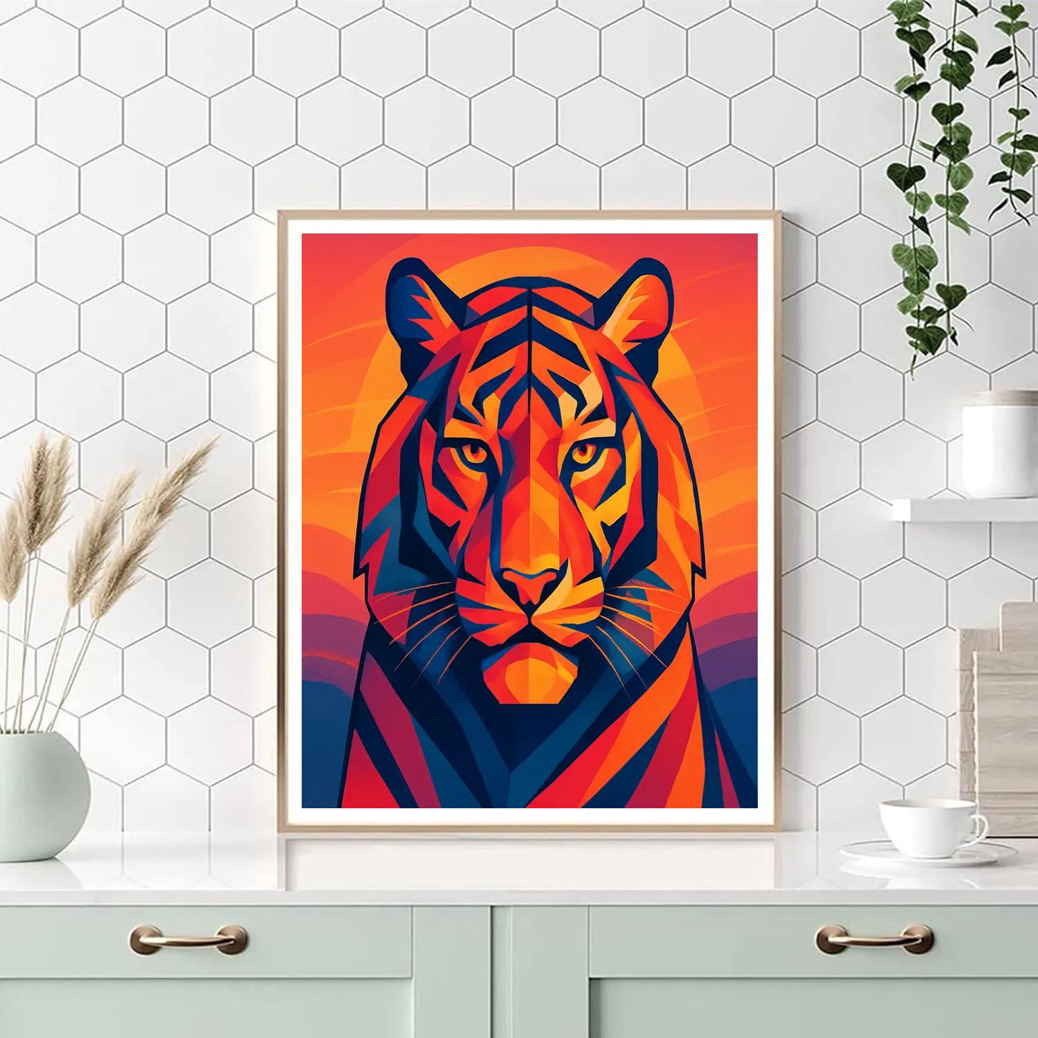 Sunset Tiger Mosaic painting number kit