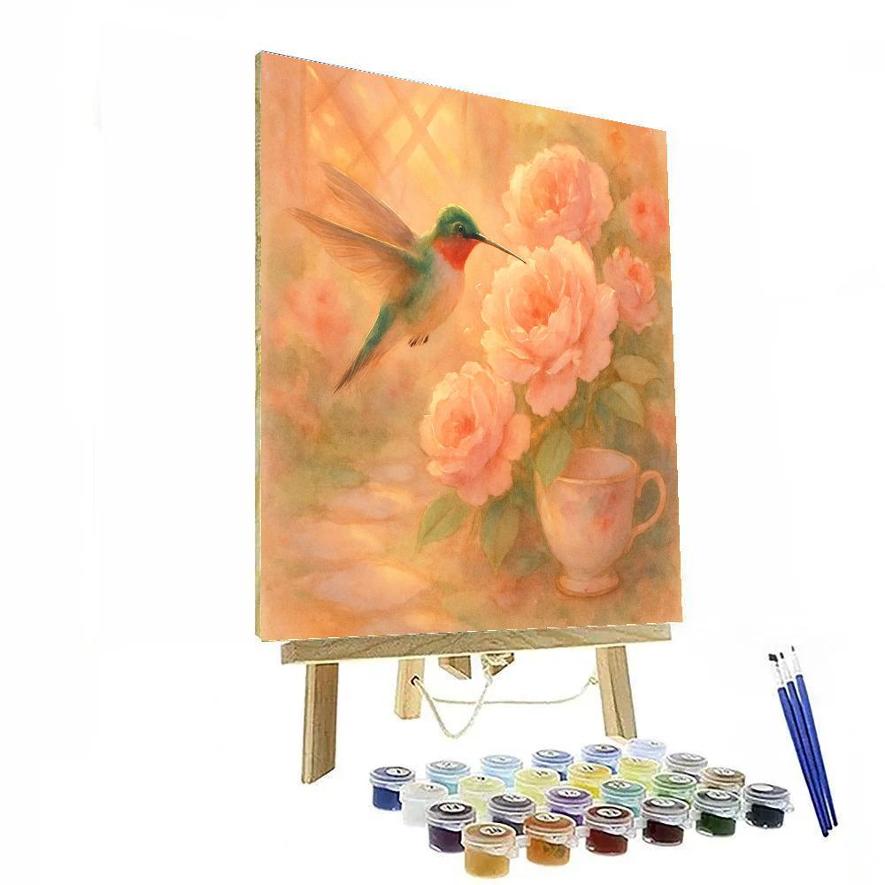 Hummingbird Tea Garden DIY paint by numbers