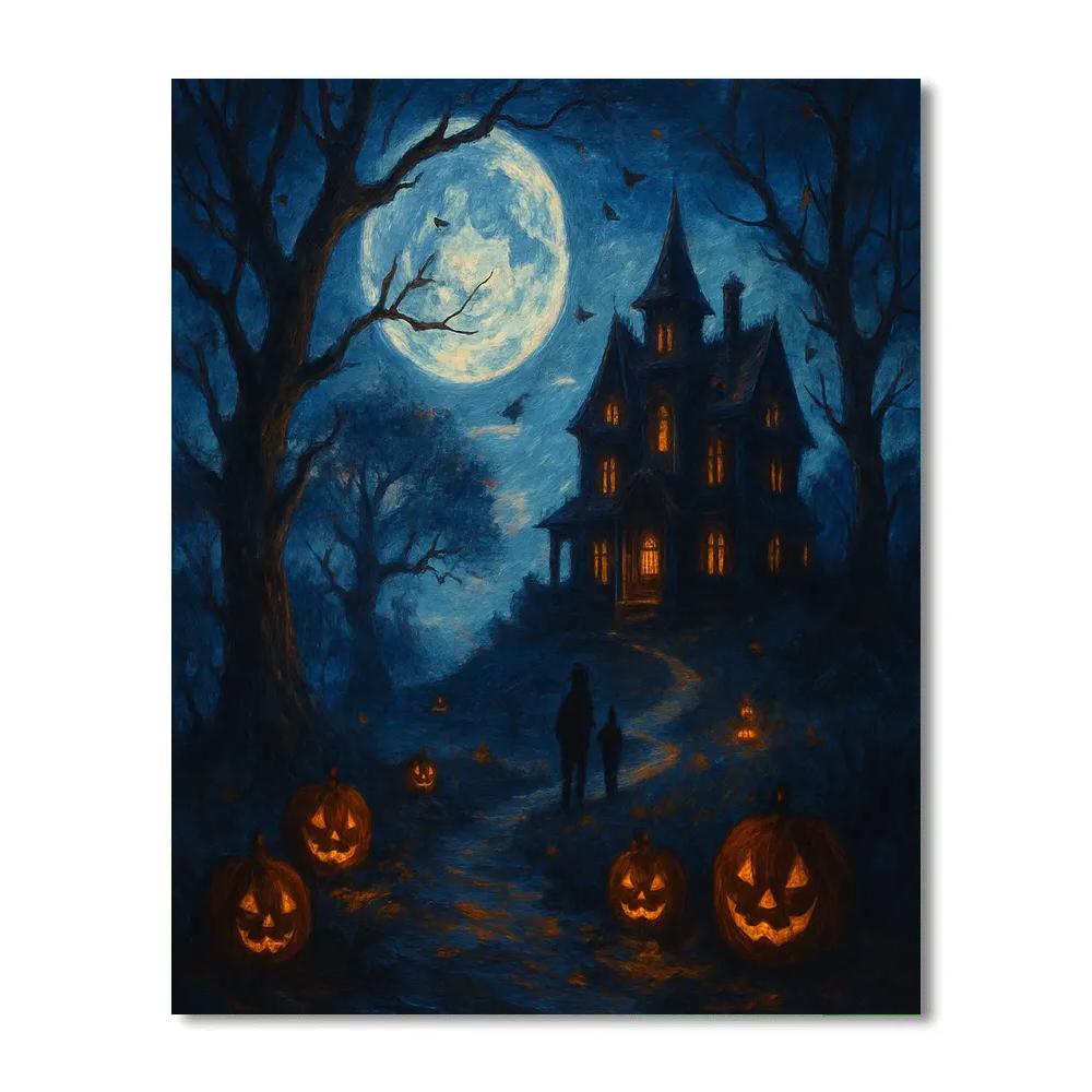 Moonlit Harvest Manor Painting by numbers kit
