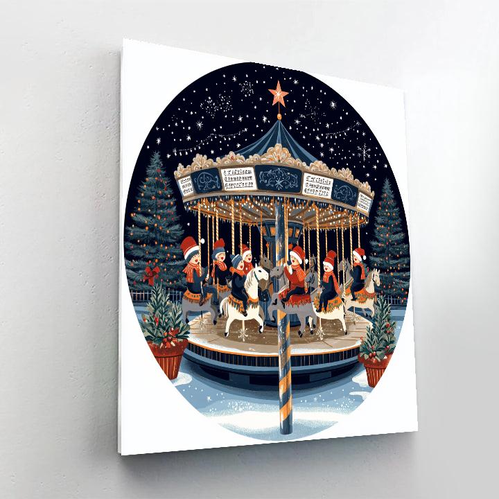 Starlight Carousel Carolers Painting by numbers kit