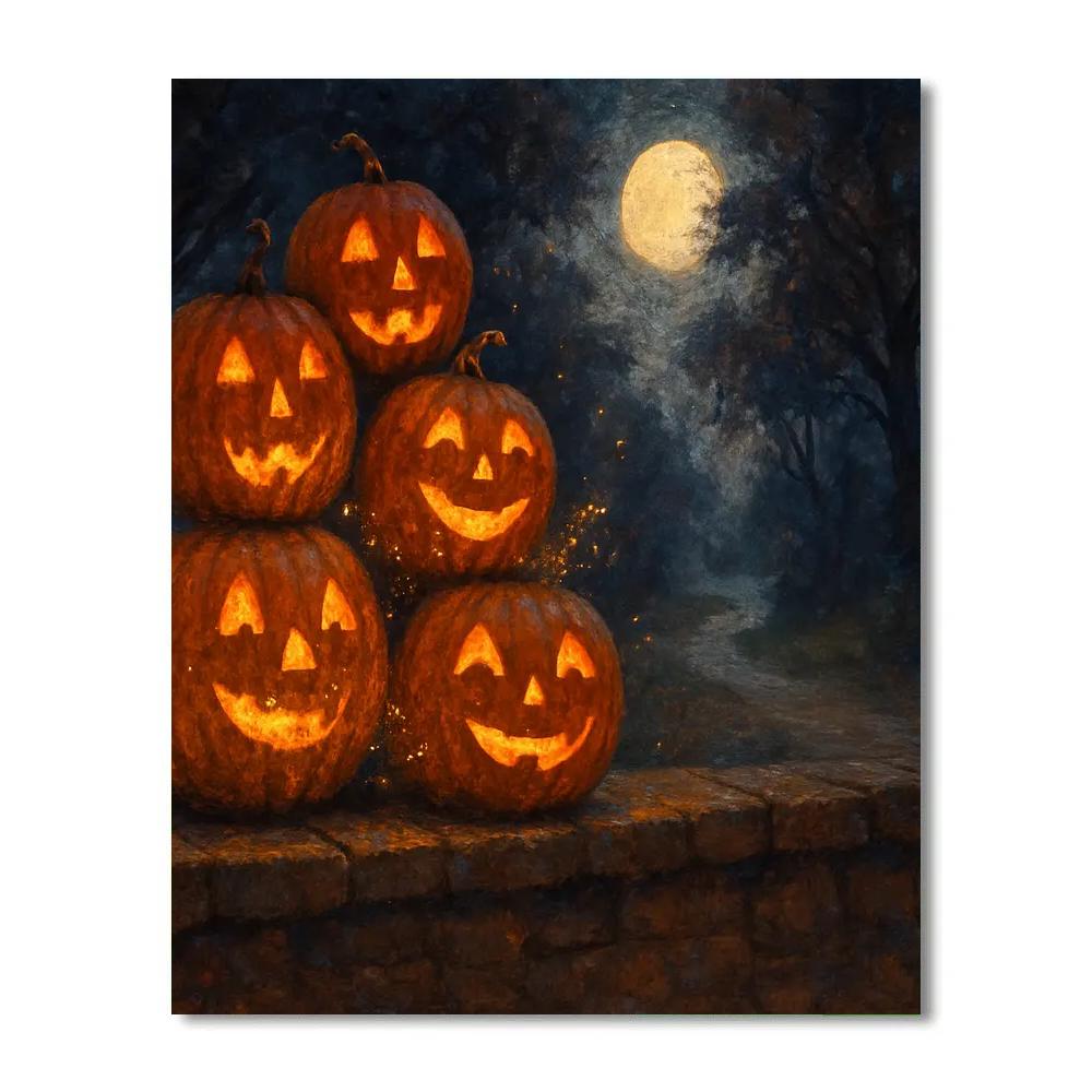 Midnight Pumpkin Choir paint by color