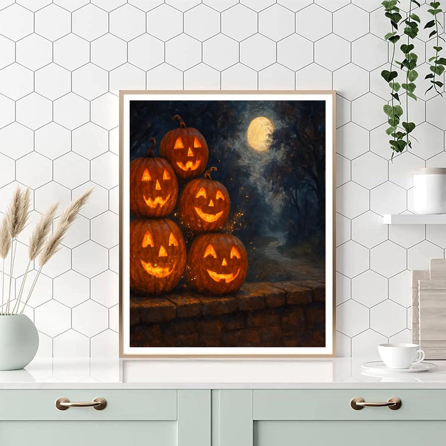 Midnight Pumpkin Choir paint by color