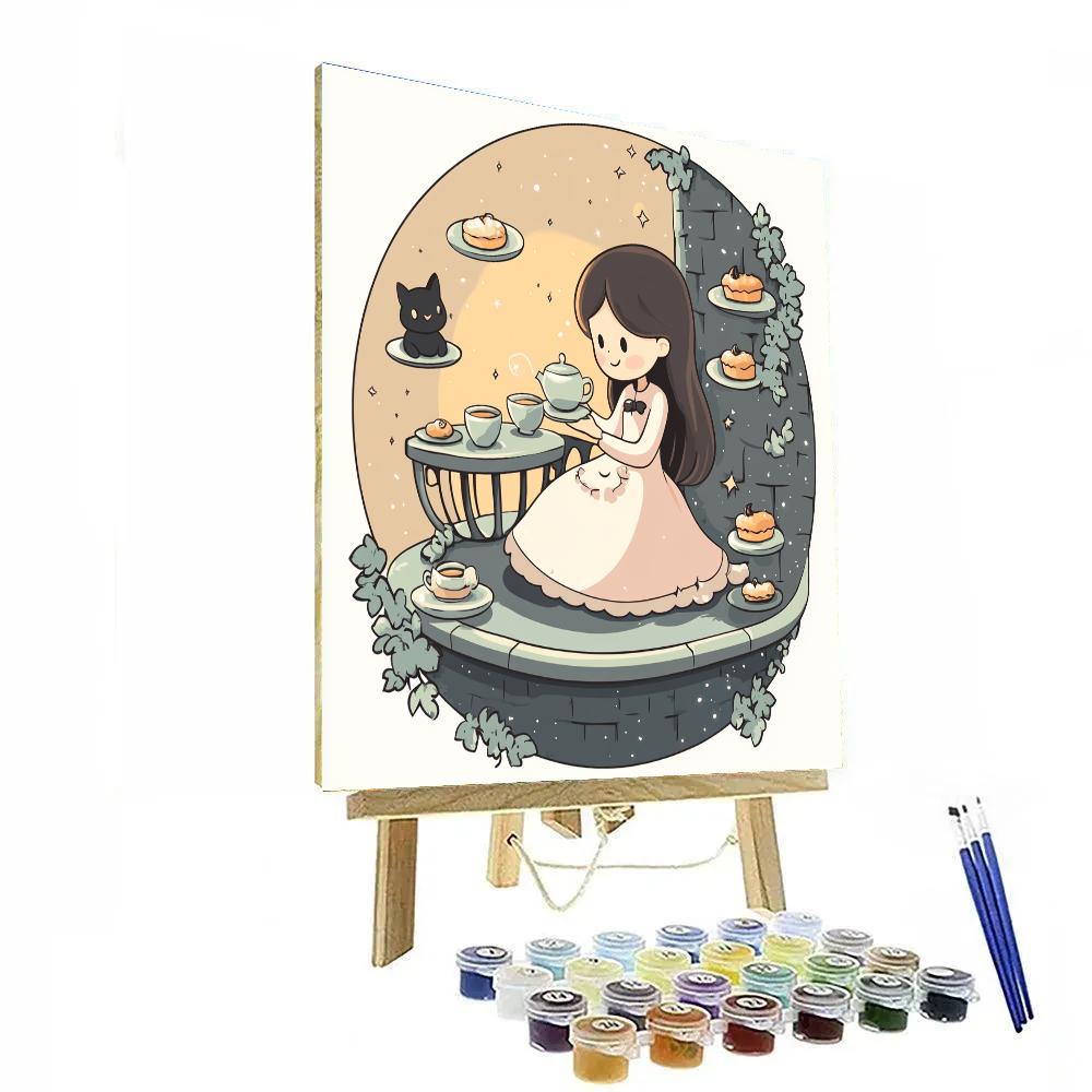Haunted Tea Party At The Tower Numbered painting kits