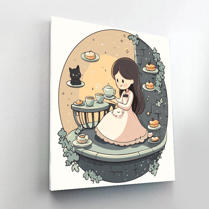 Haunted Tea Party At The Tower Numbered painting kits