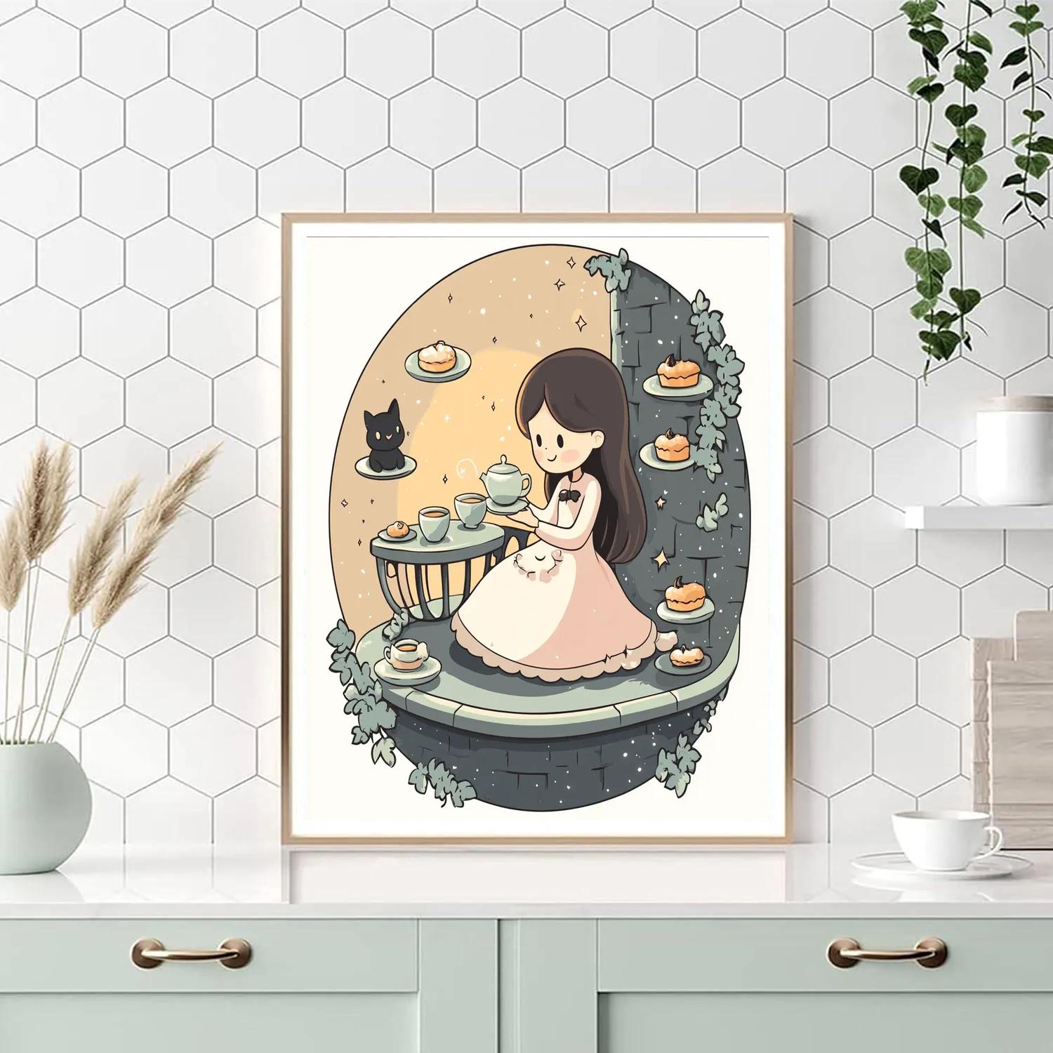 Haunted Tea Party At The Tower Numbered painting kits