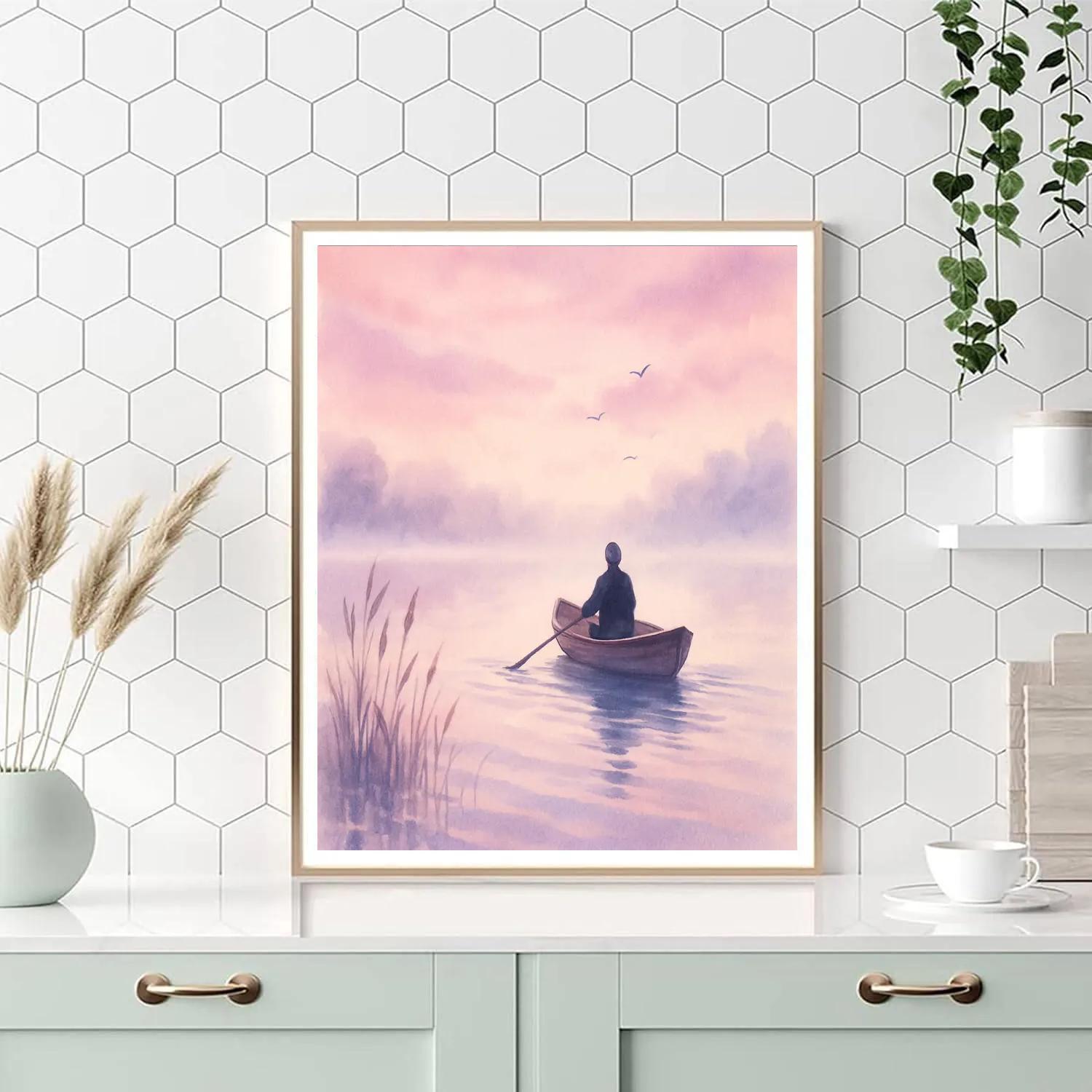 Lavender Dawn Row Number painting