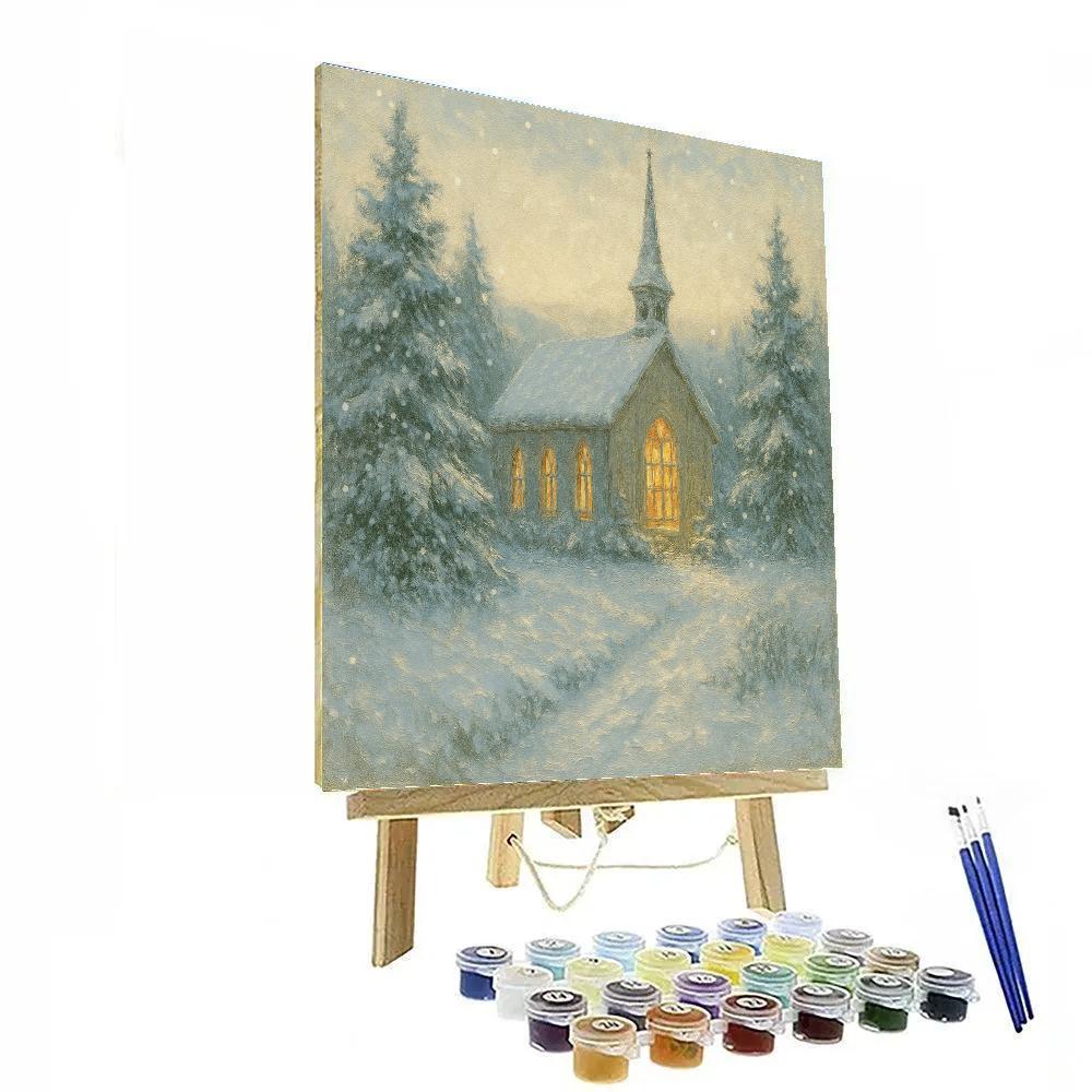Silent Chapel In Snow DIY paint by numbers