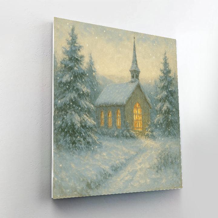 Silent Chapel In Snow DIY paint by numbers