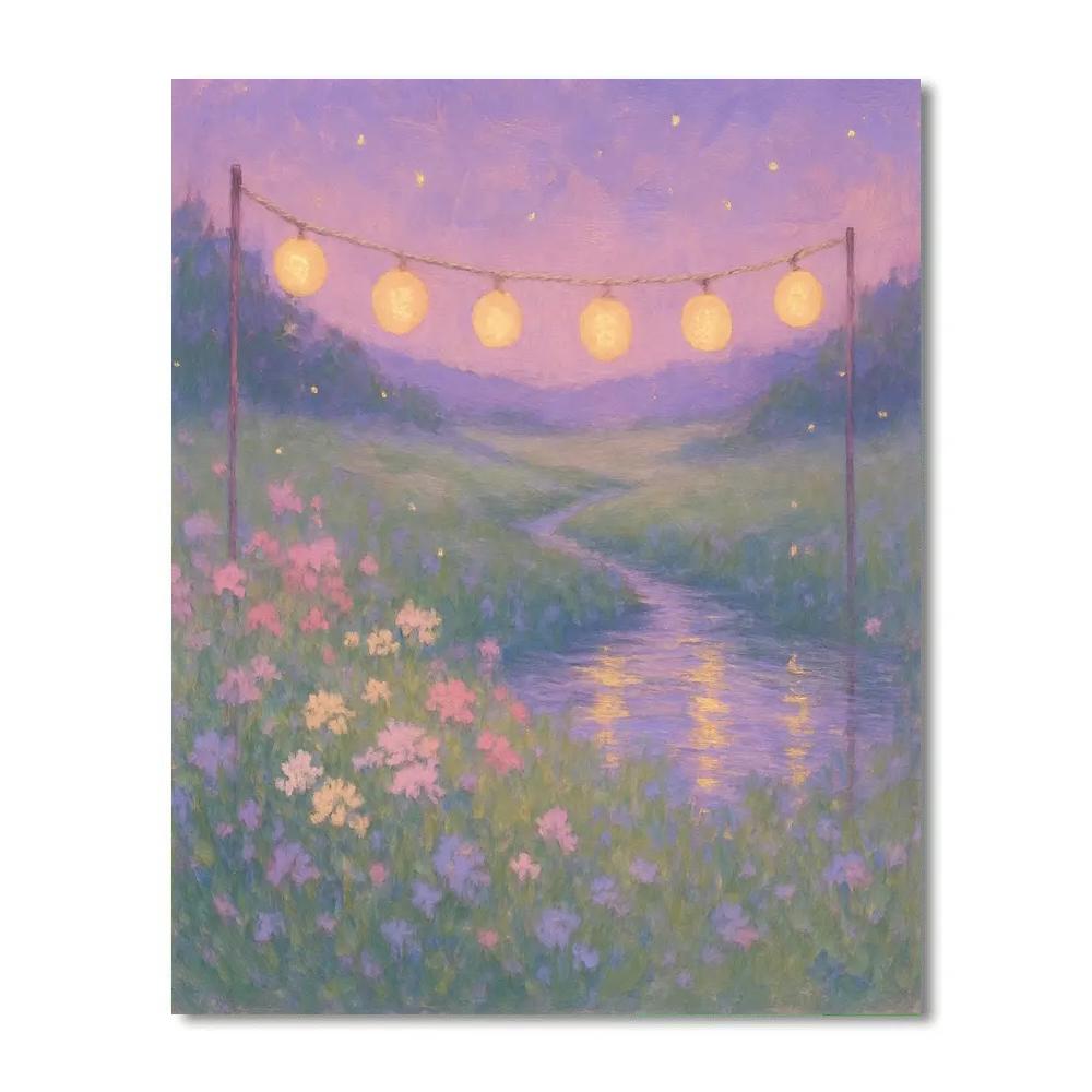 Lanterns On The Meadow painting number kit