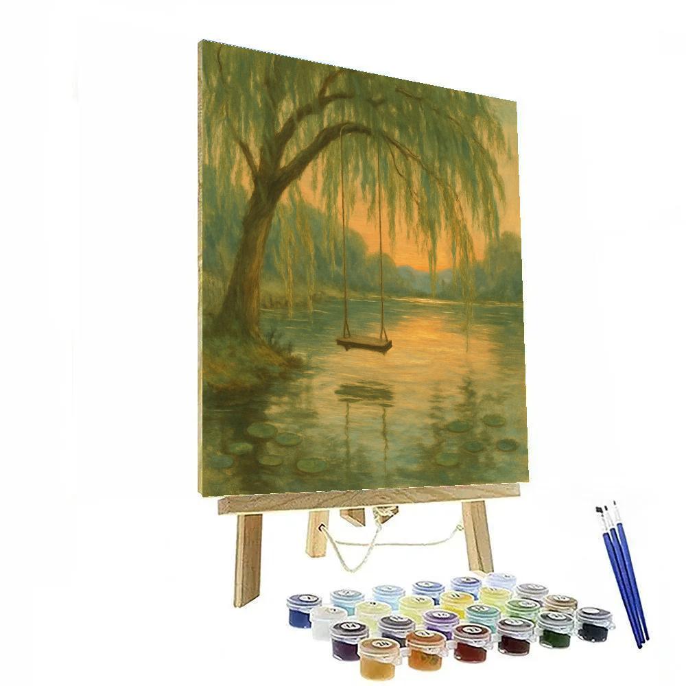 Willow Swing Reflection Number painting