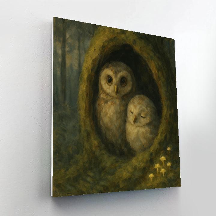 Forest Owl Lantern paint by number