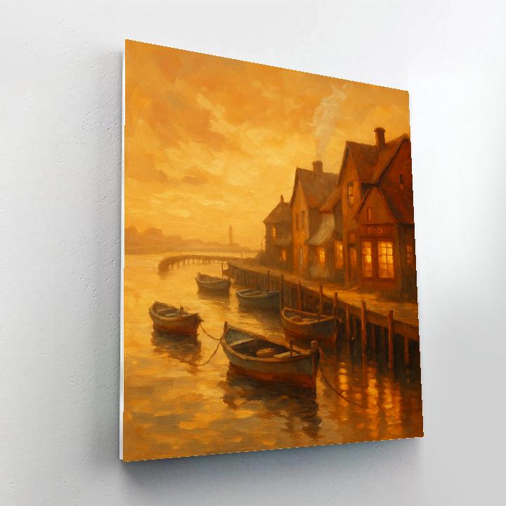 Harbor Tea And Sunset Boats Numbered painting kits