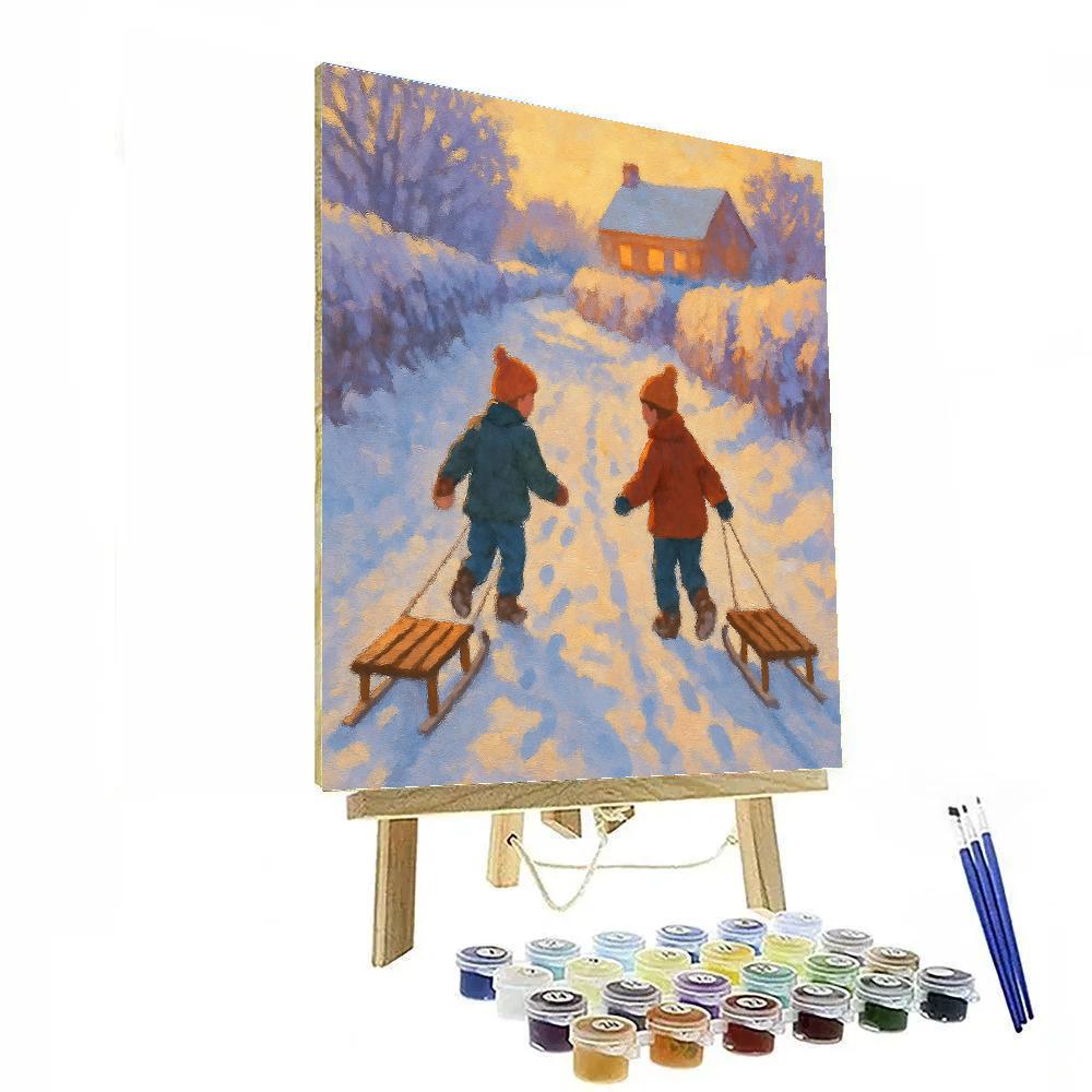 Children On Powder Lane paint by color