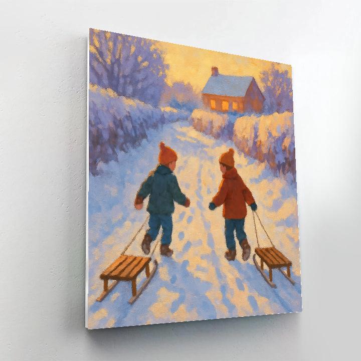 Children On Powder Lane paint by color