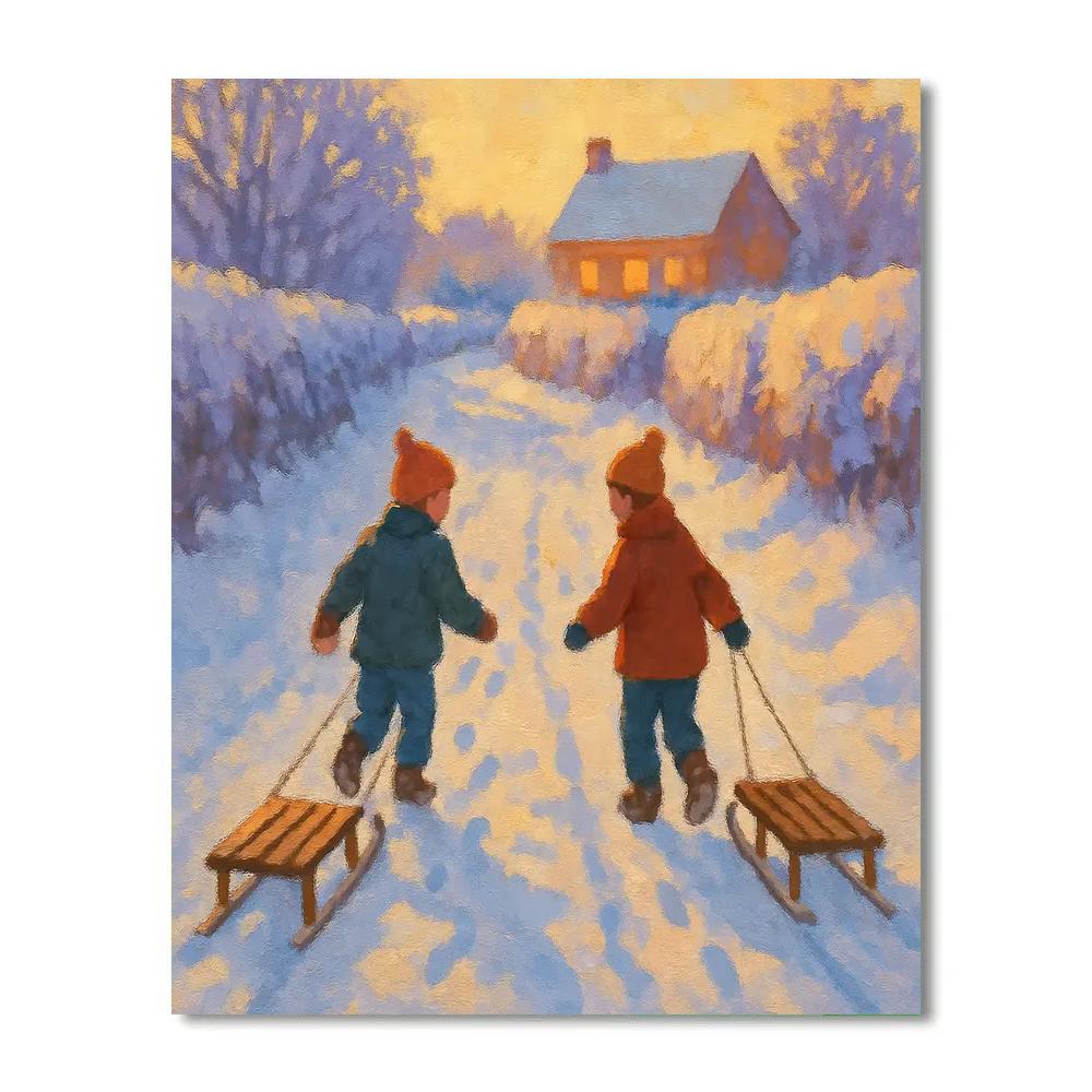 Children On Powder Lane paint by color