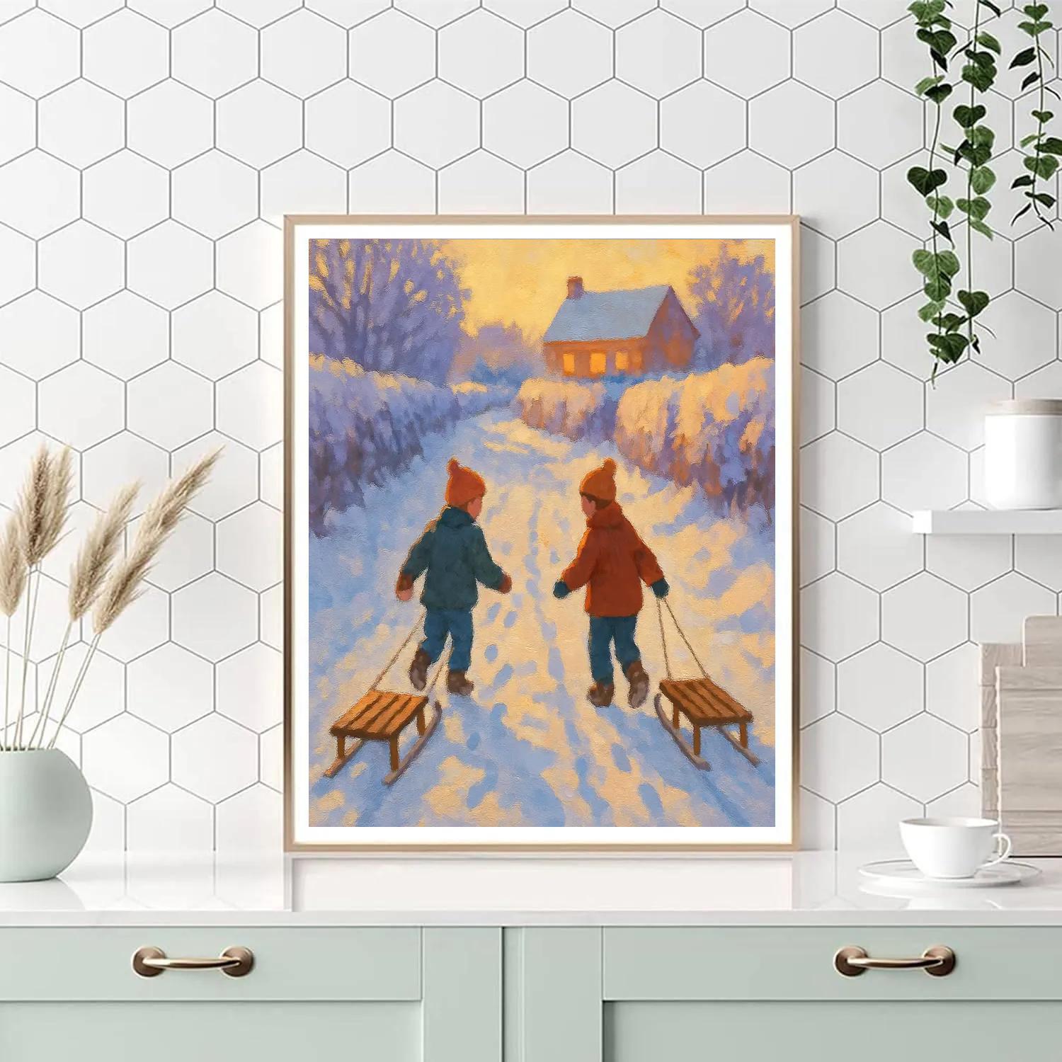 Children On Powder Lane paint by color