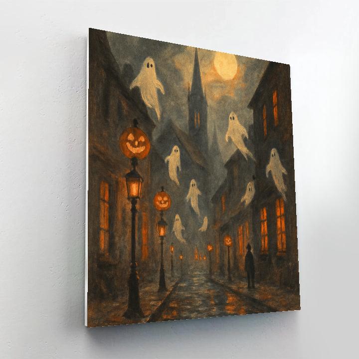 Cobblestone Lantern Street Painting by numbers kit
