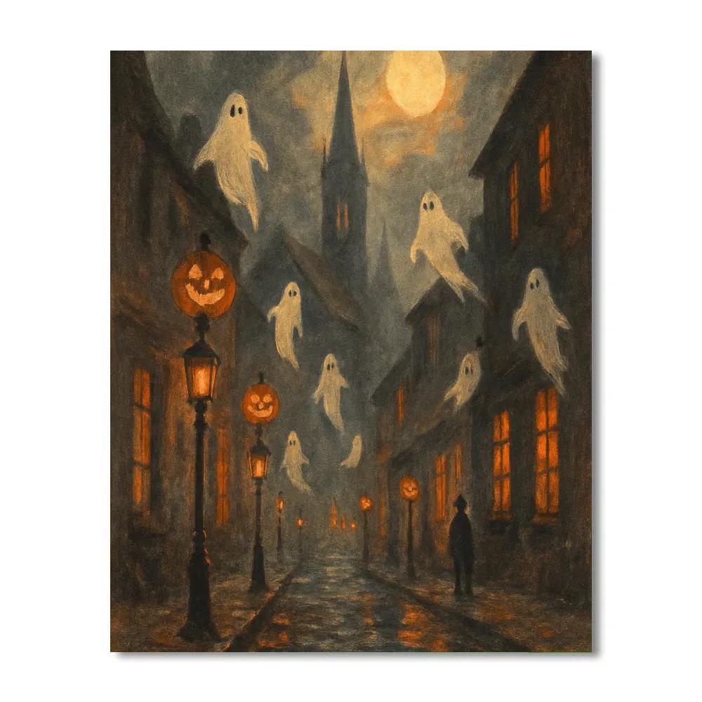Cobblestone Lantern Street Painting by numbers kit