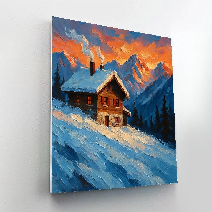 Chalet At Copper Dusk paint by number