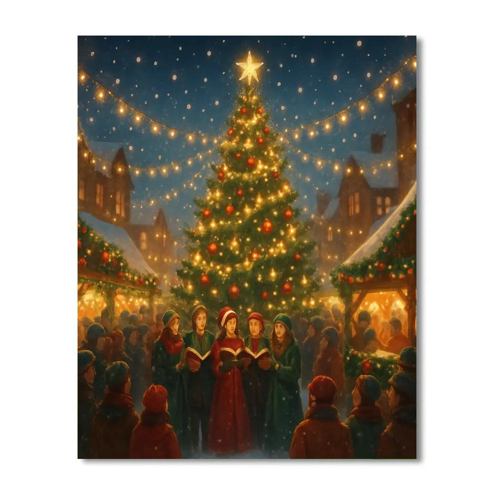 Town Square Tree Lighting Paint by numbers art