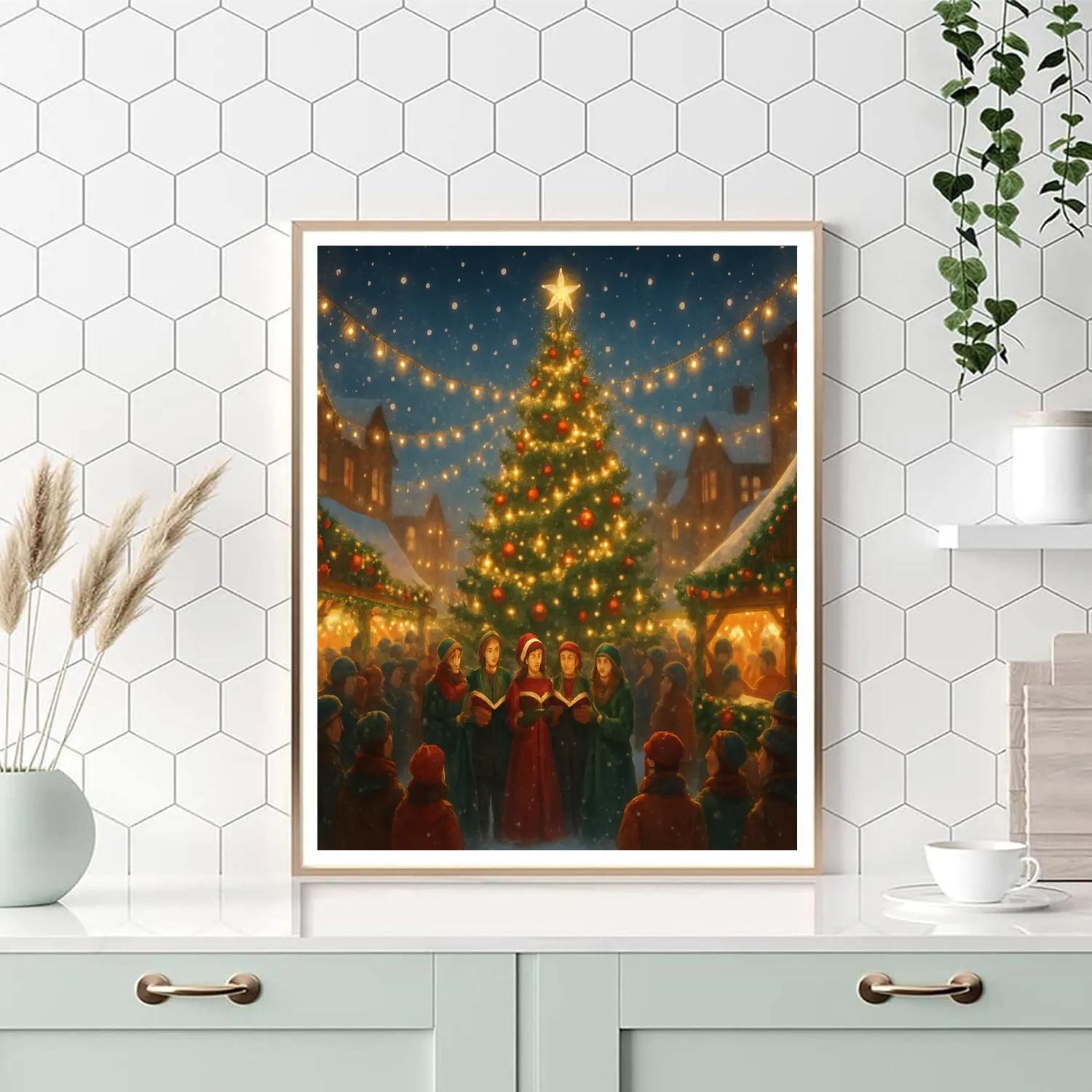 Town Square Tree Lighting Paint by numbers art