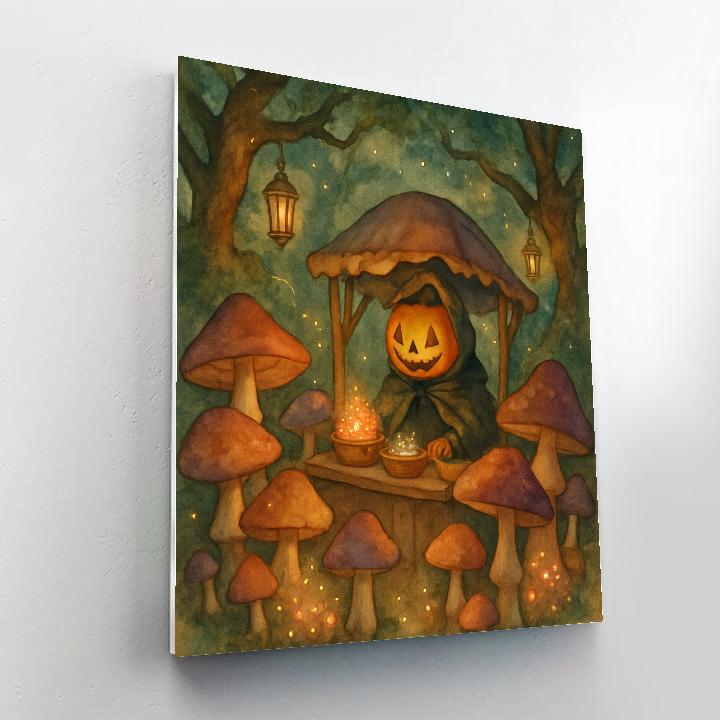 Moonlit Mushroom Market DIY paint by numbers