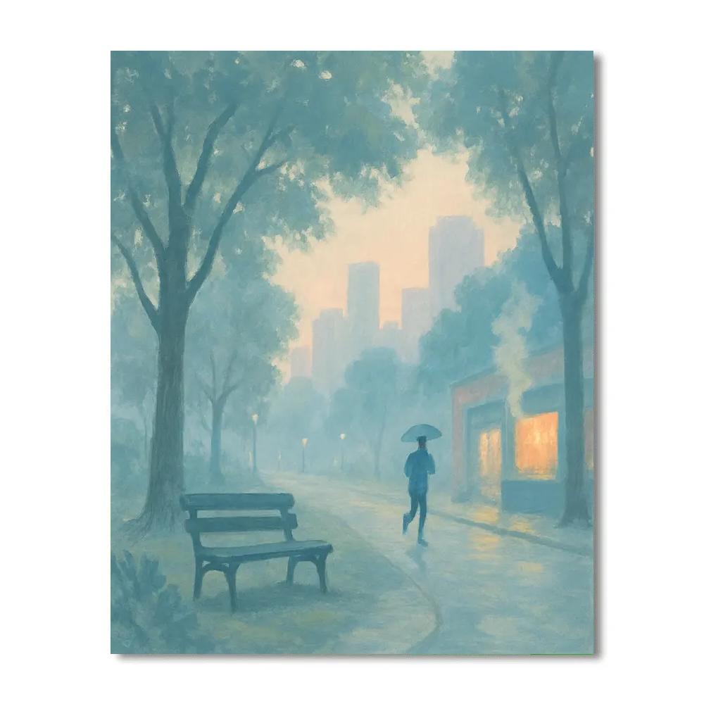 Early Morning Parkway View Number painting