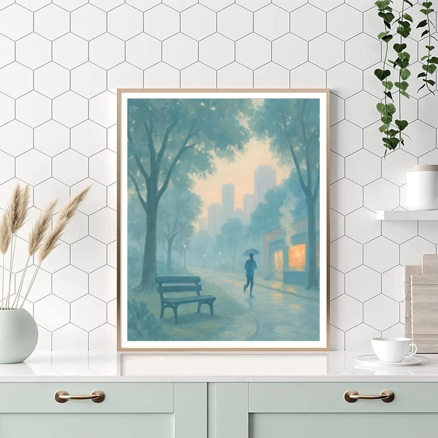 Early Morning Parkway View Number painting