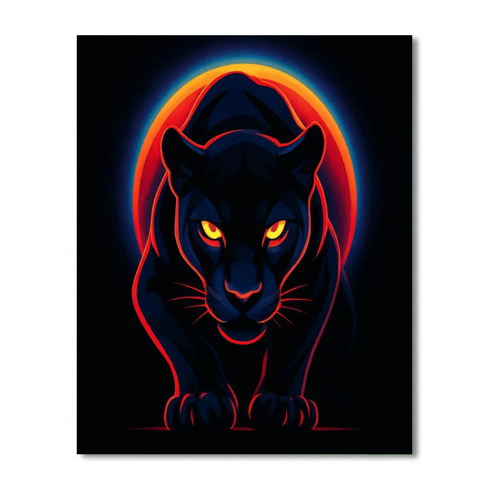 Abstract Panther Eclipse paint by numbers