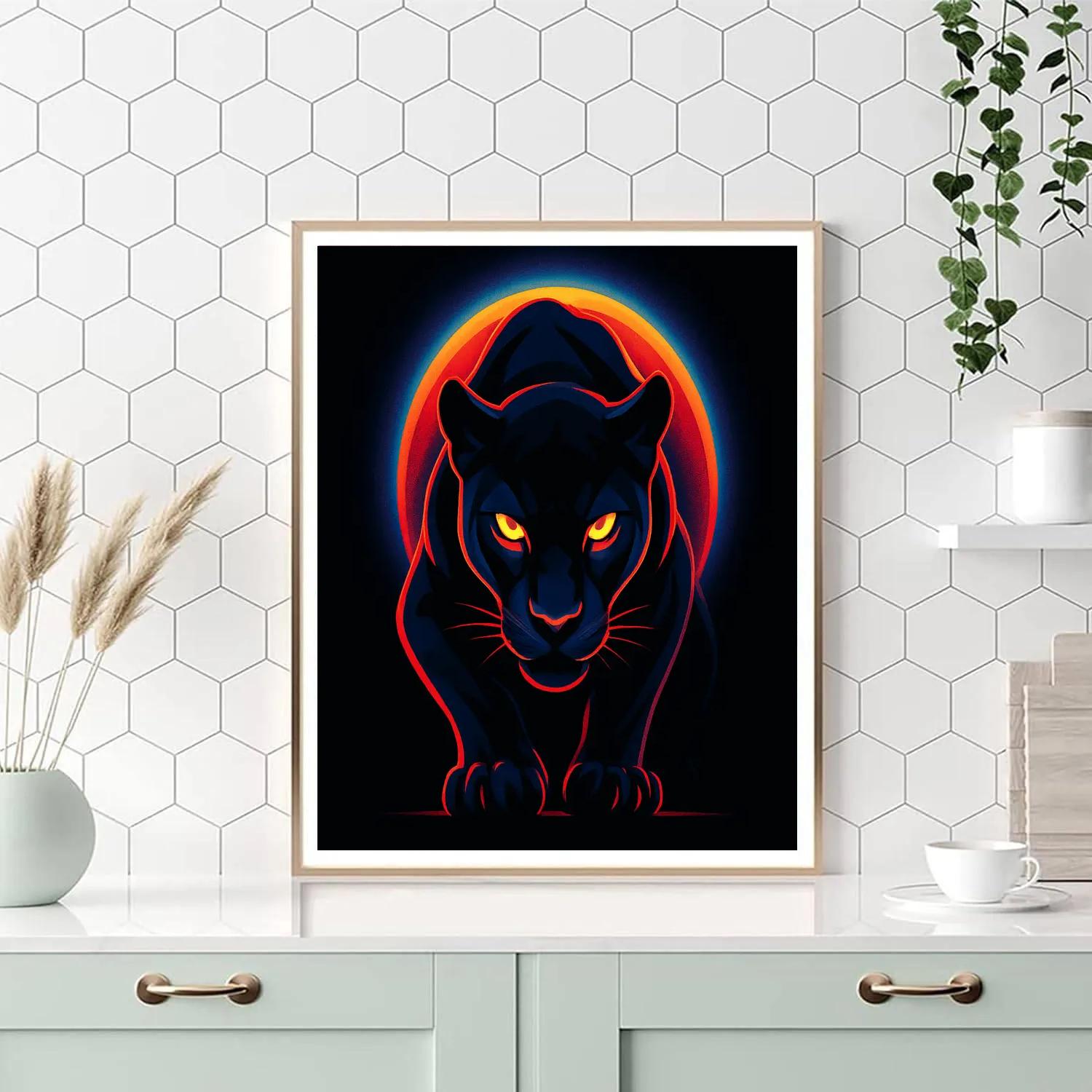 Abstract Panther Eclipse paint by numbers