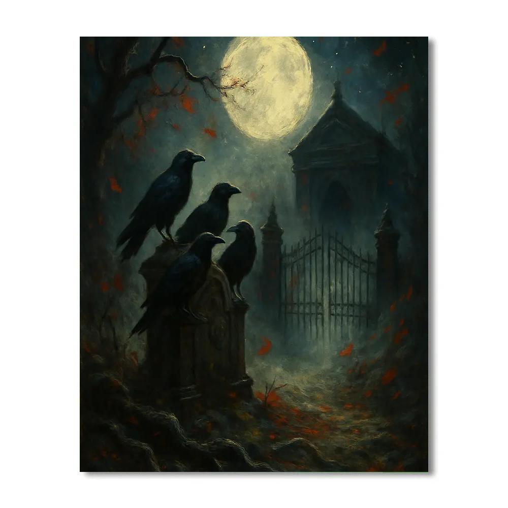 Raven Watch Over Moonstone Gates Paint by numbers kits