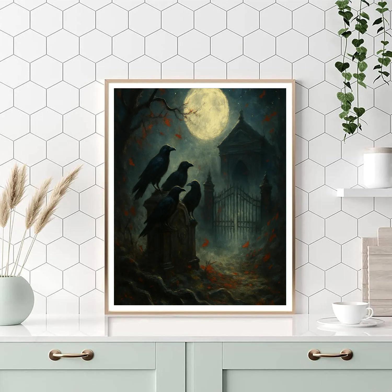 Raven Watch Over Moonstone Gates Paint by numbers kits