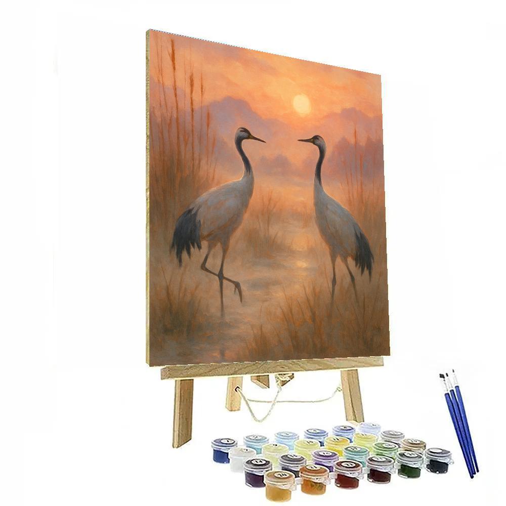 Cranes At Sunbreak Numbered painting kits