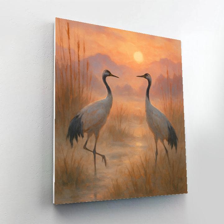 Cranes At Sunbreak Numbered painting kits