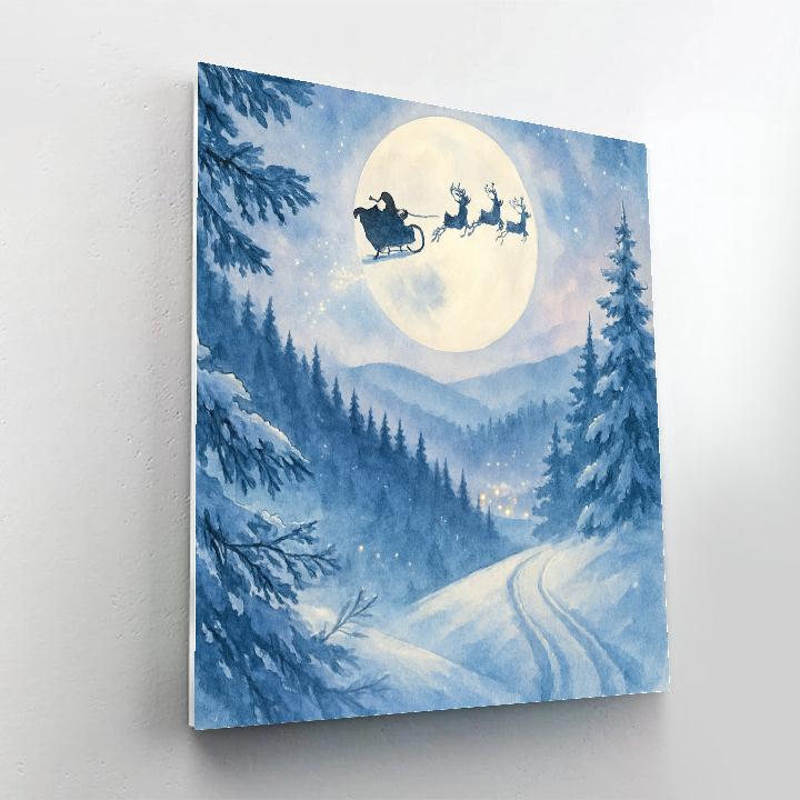 Sleigh Bells Over Pines DIY paint by numbers